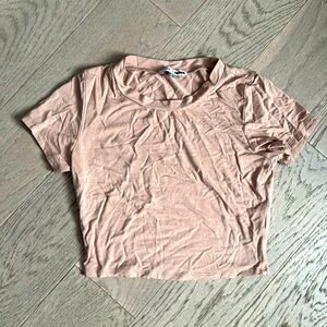 Fashion nova tan t-shirt crop top